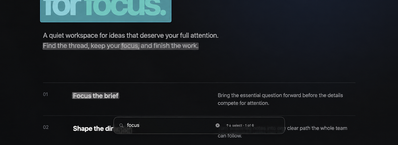 Seekie's search bar targeting visible text in a dark Safari window